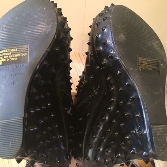 Goth Punk Studded Metallic Wedges - 8 - Picture 4 of 8